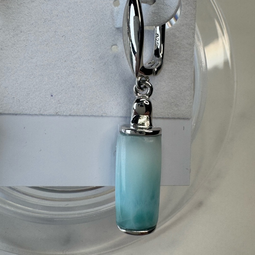 Larimar Earrings - Sterling Silver - Picture 6 of 6